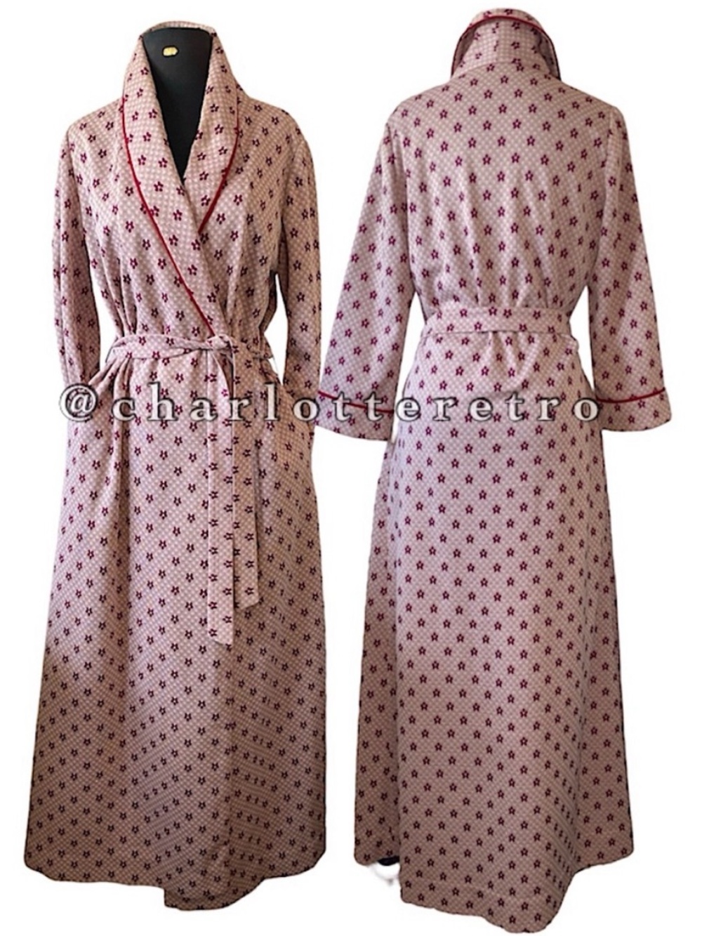vtg Double Knit Robe w Pockets